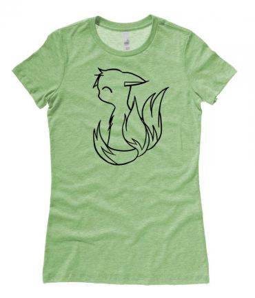 3-tailed Baby Kitsune Ladies T-shirt