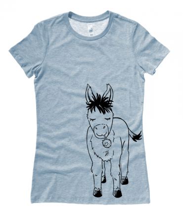 Donkey with Flower Ladies T-shirt