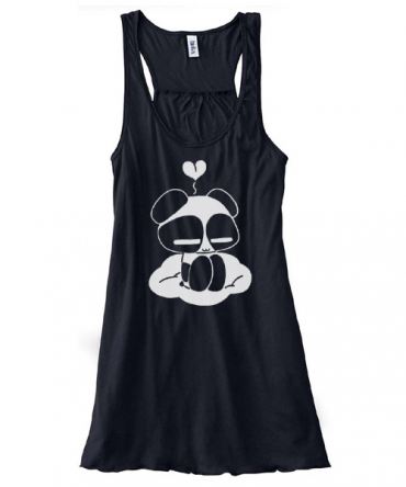 Chibi Goth Panda Flowy Tank Top