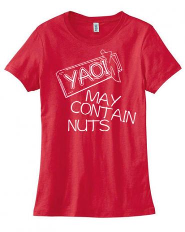Yaoi May Contain Nuts Ladies T-shirt