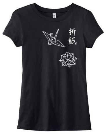 Origami Japanese Kanji Ladies T-shirt