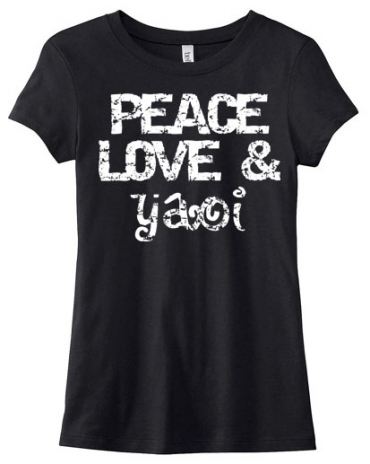 Peace Love & Yaoi Ladies T-shirt
