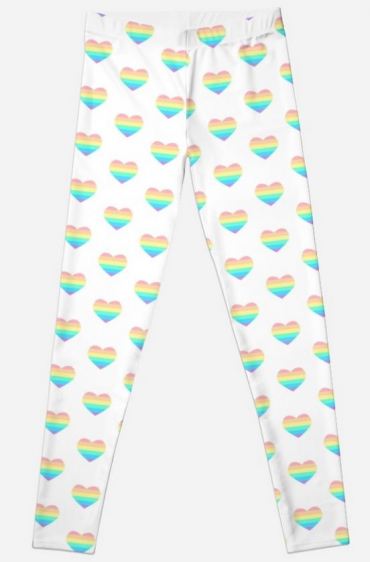 Pastel Rainbow Heart Leggings or Tights