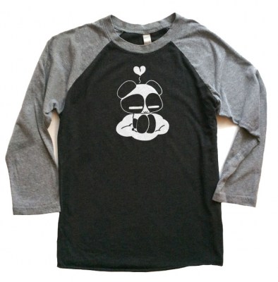 Chibi Panda Raglan T-shirt 3/4 Sleeve
