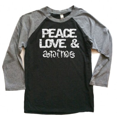 Peace Love & Anime Raglan T-shirt