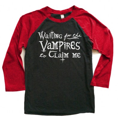Waiting for the Vampires Raglan T-shirt 3/4 Sleeve