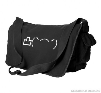 Middle Finger Emoticon Messenger Bag