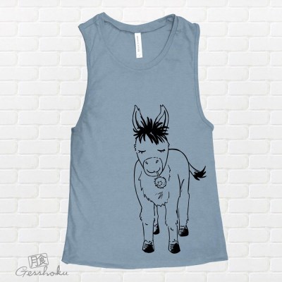 Donkey with Flower Sleeveless Tank Top