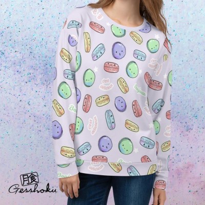 Delicious Macarons Full-Print Crewneck Sweatshirt
