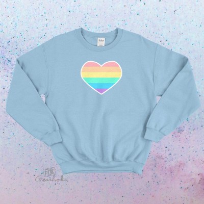 Pastel Rainbow Heart Crewneck Sweatshirt