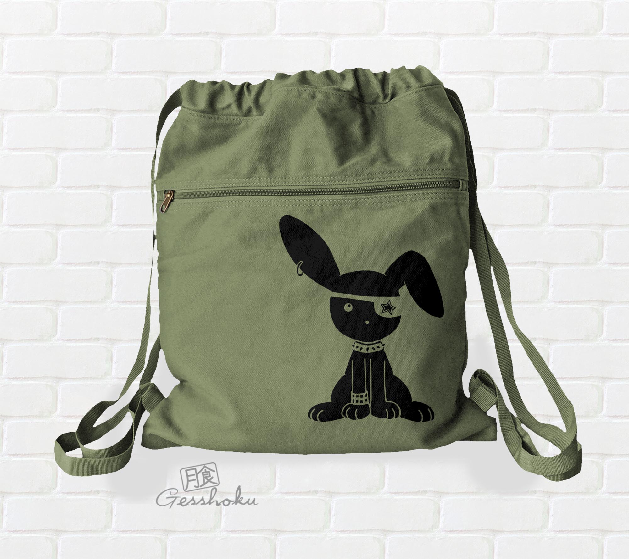 Jrock Bunny Cinch Backpack - Khaki Green