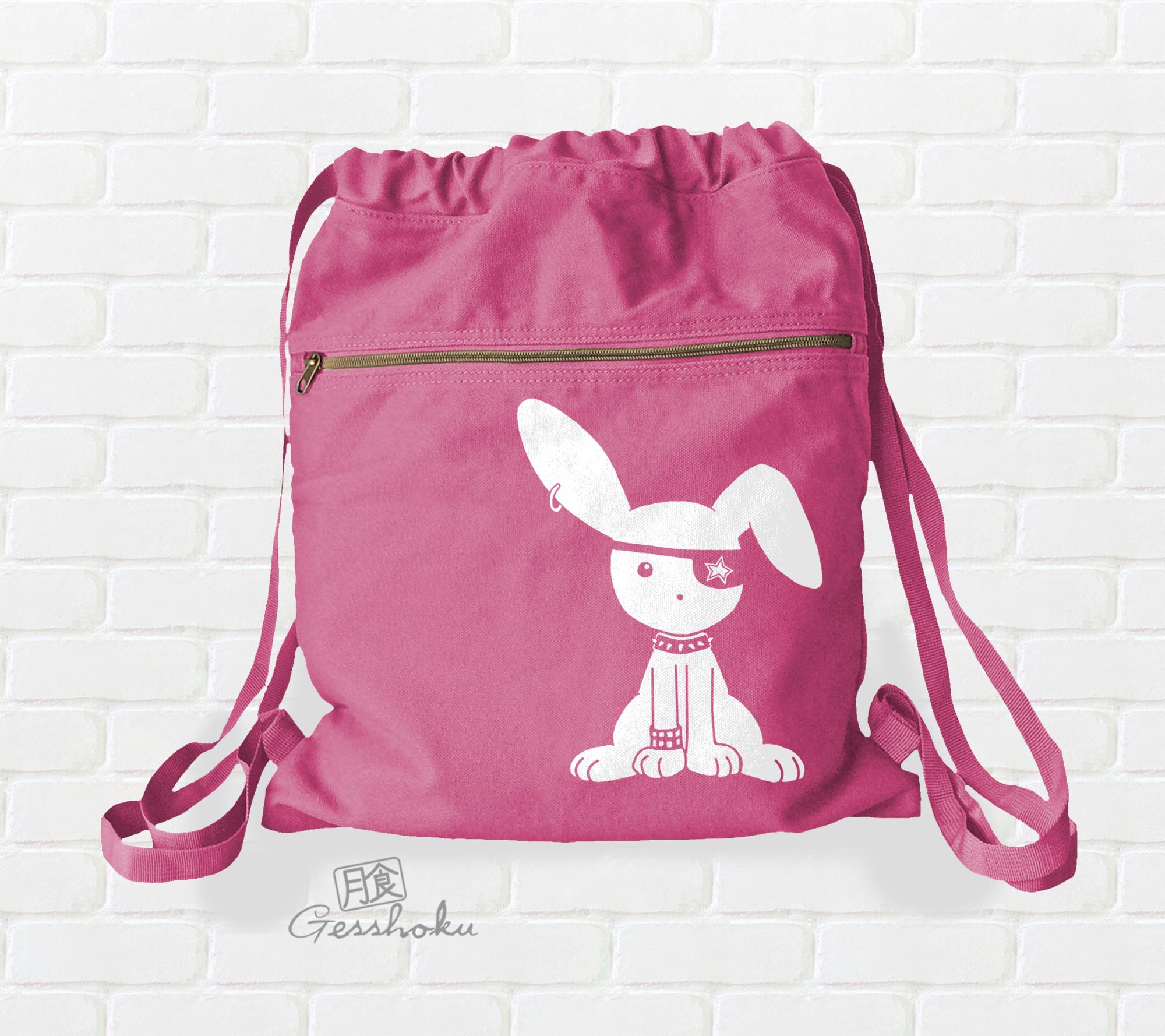 Jrock Bunny Cinch Backpack - Raspberry