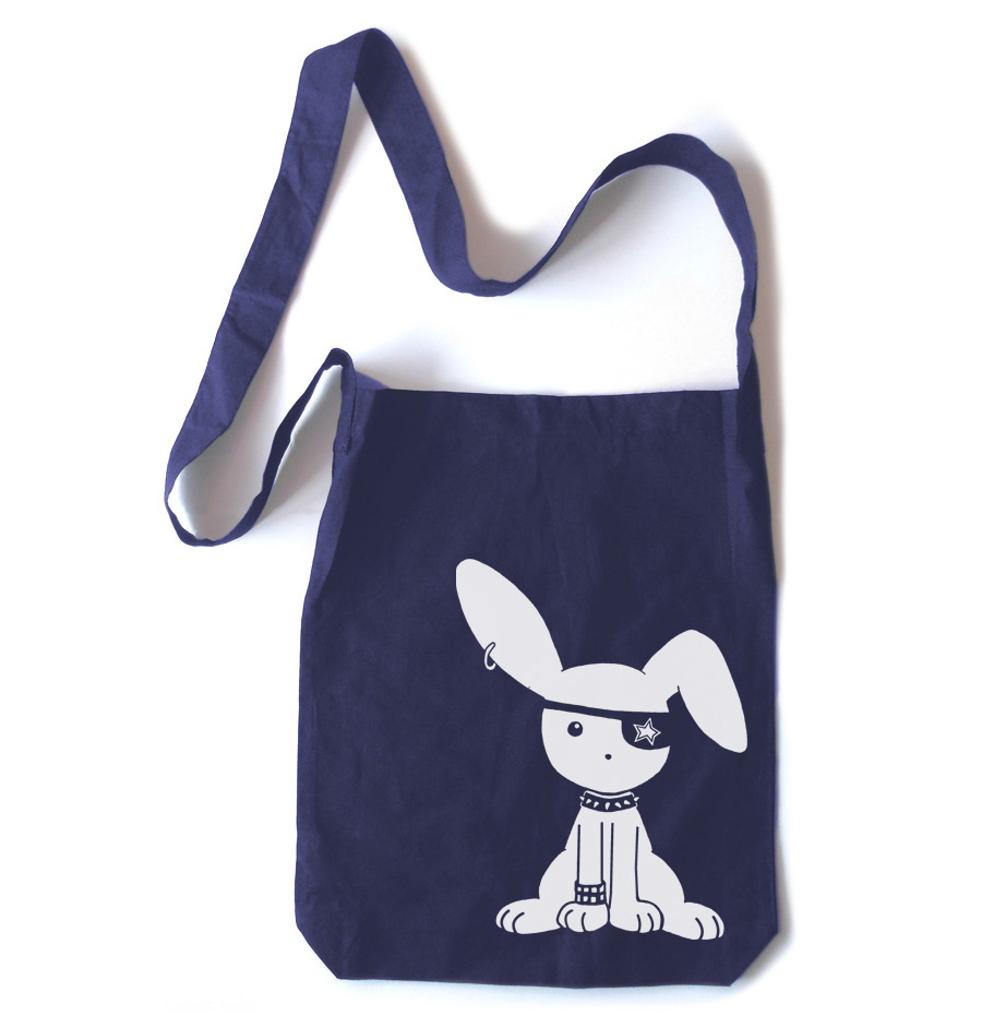 Jrock Bunny Crossbody Tote Bag - Navy Blue