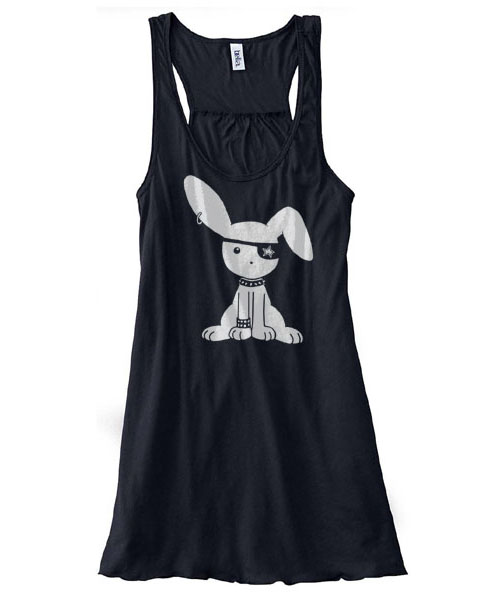 Jrock Bunny Flowy Tank Top - Black