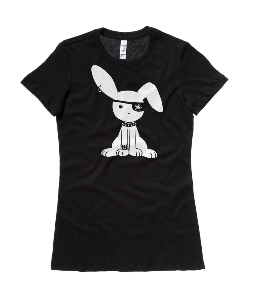 Gothic Jrock Bunny Ladies T-shirt - Black
