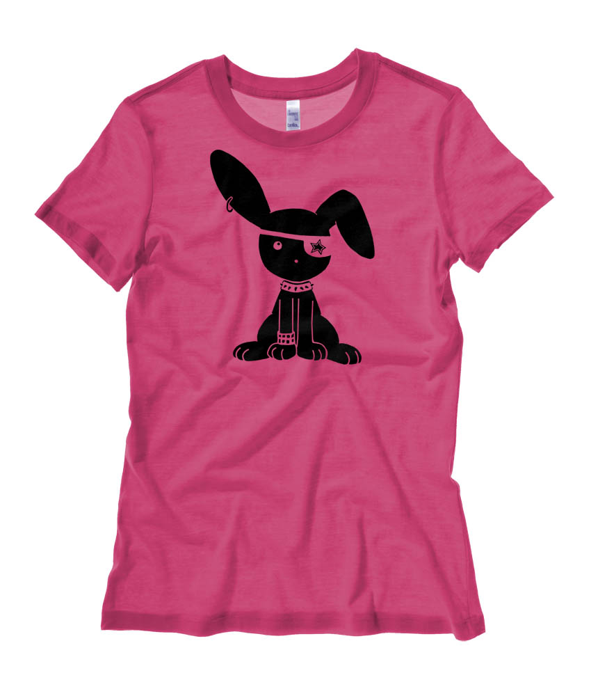 Gothic Jrock Bunny Ladies T-shirt - Hot Pink