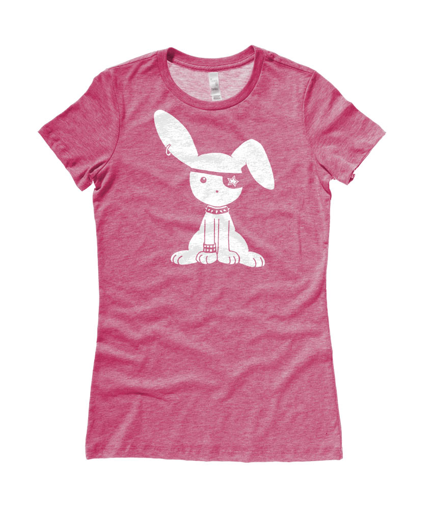Gothic Jrock Bunny Ladies T-shirt - Heather Raspberry