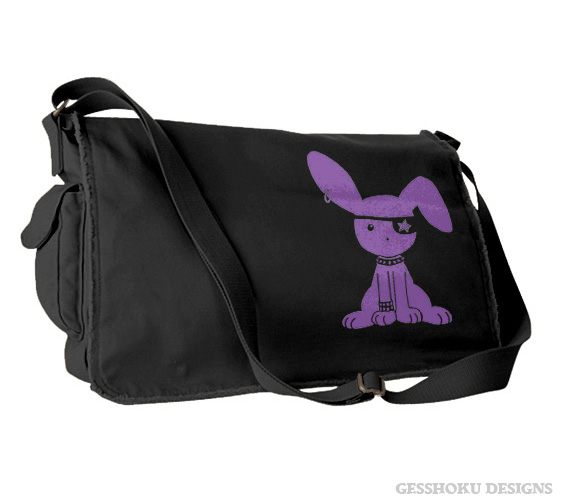 Gothic Jrock Bunny Messenger Bag - Purple/Black