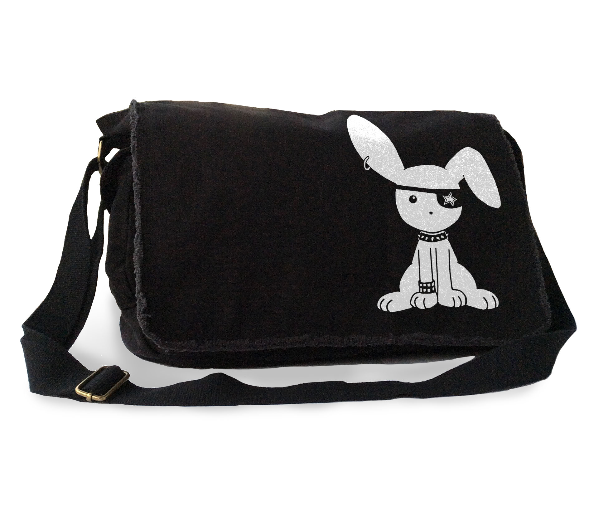 Gothic Jrock Bunny Messenger Bag - Black