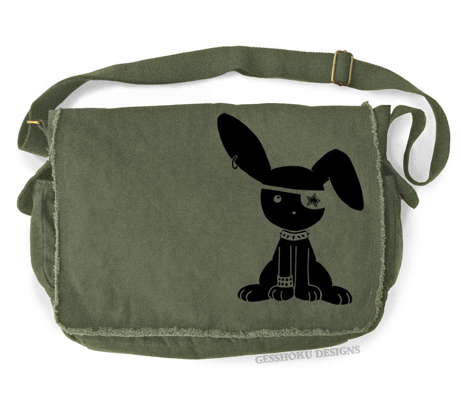Gothic Jrock Bunny Messenger Bag - Khaki Green