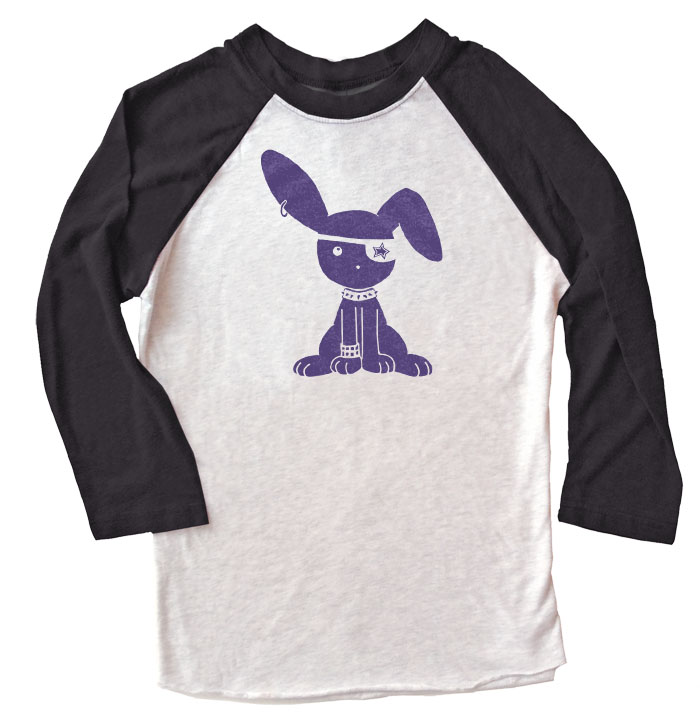 Jrock Bunny Raglan T-shirt 3/4 Sleeve - Black/White