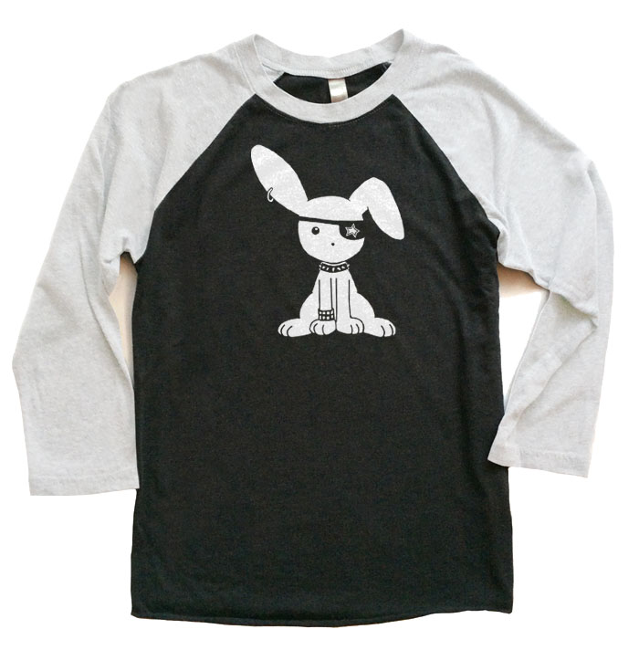 Jrock Bunny Raglan T-shirt 3/4 Sleeve - White/Black