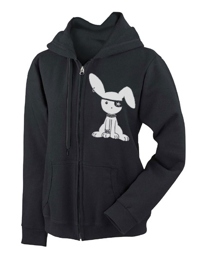 Jrock Bunny Zip Hoodie - Black