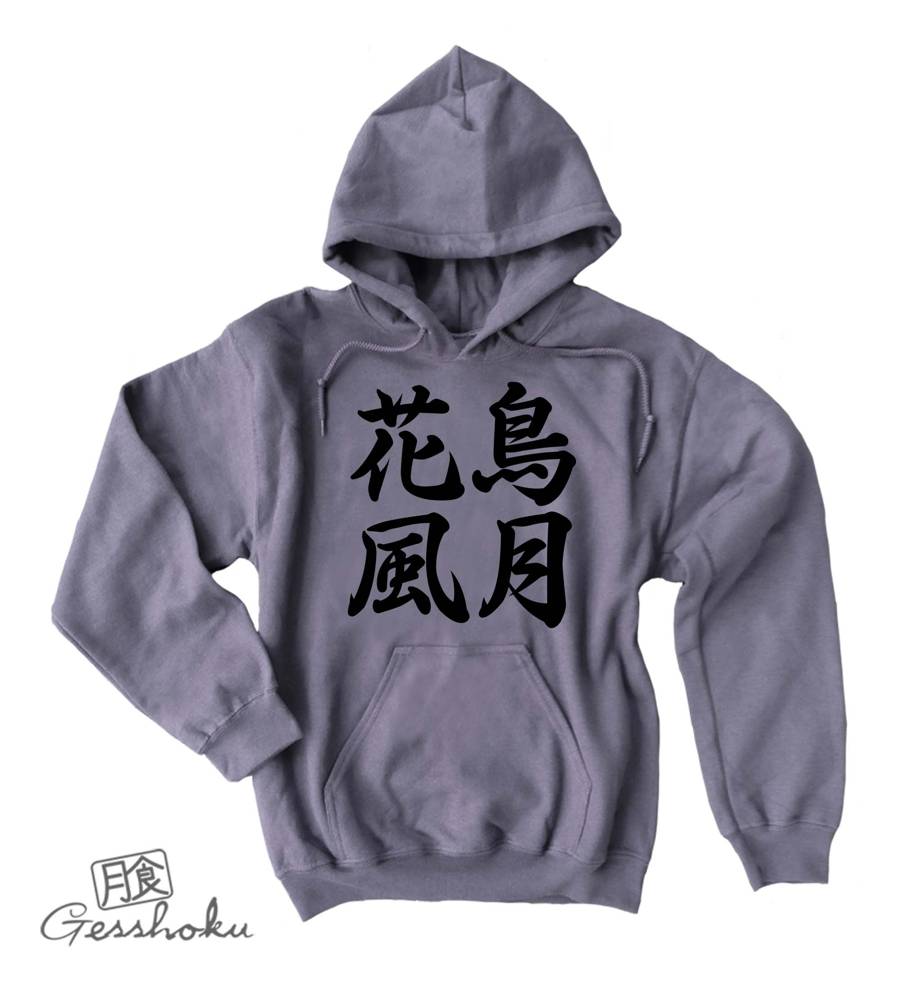 Ka Cho Fu Getsu Kanji Pullover Hoodie - Charcoal Grey