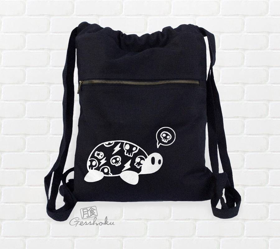 Harajuku Kame Turtle Cinch Backpack - Black