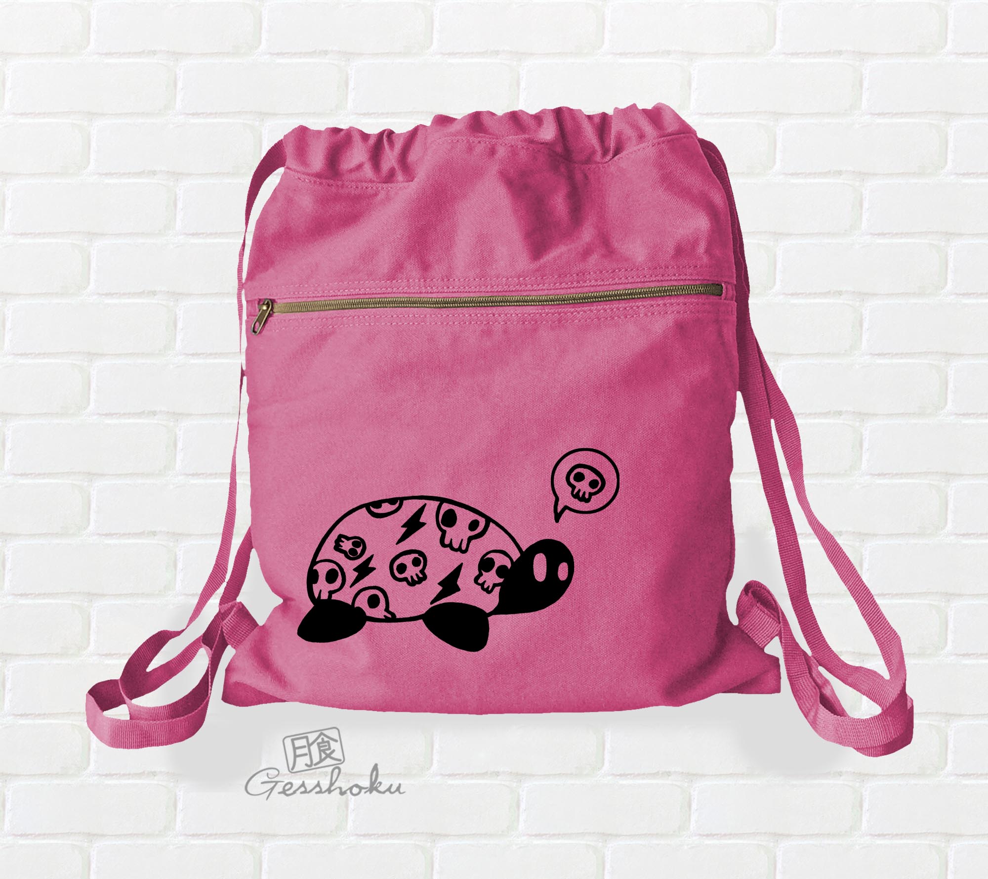 Harajuku Kame Turtle Cinch Backpack - Pink
