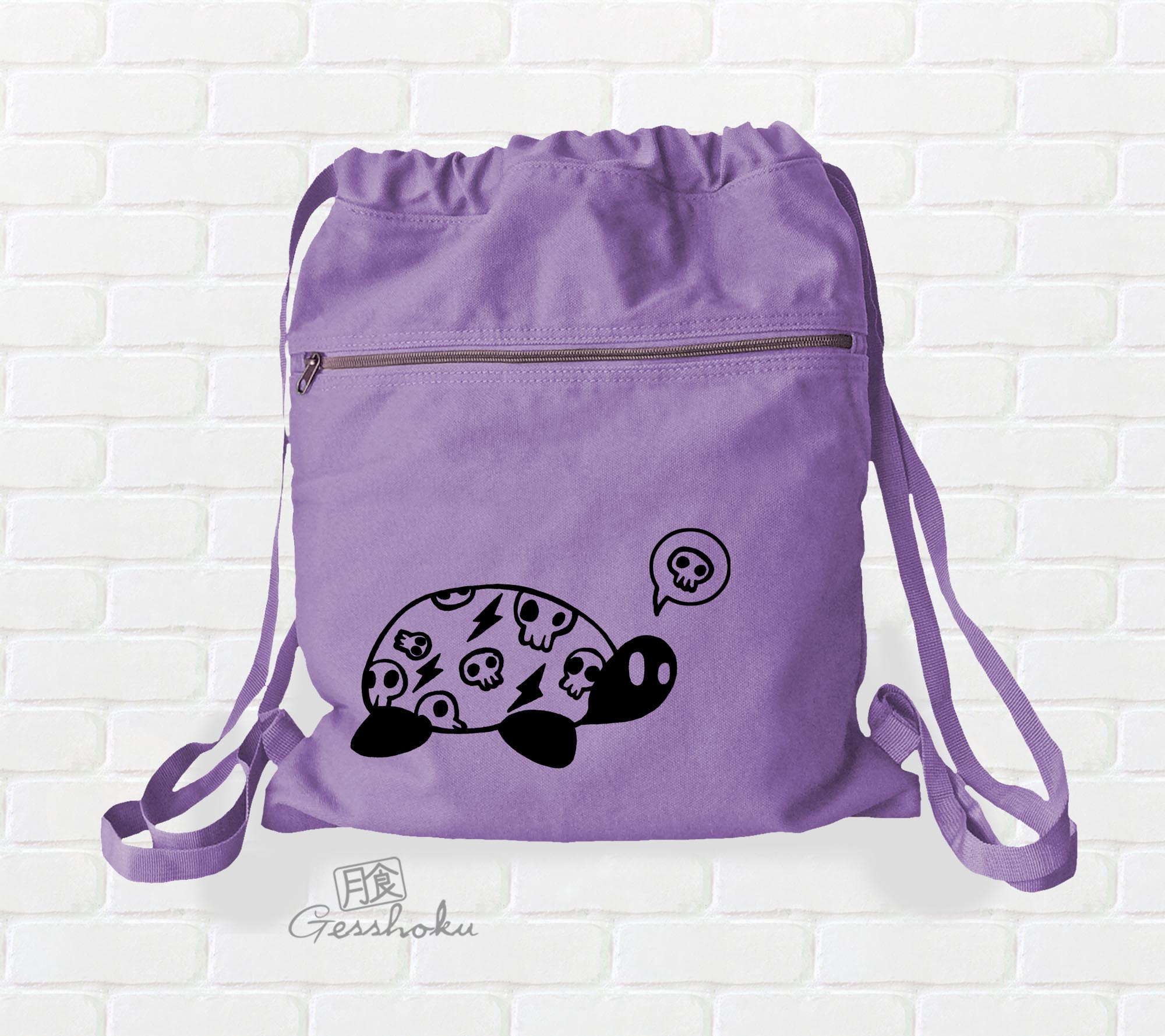 Harajuku Kame Turtle Cinch Backpack - Purple