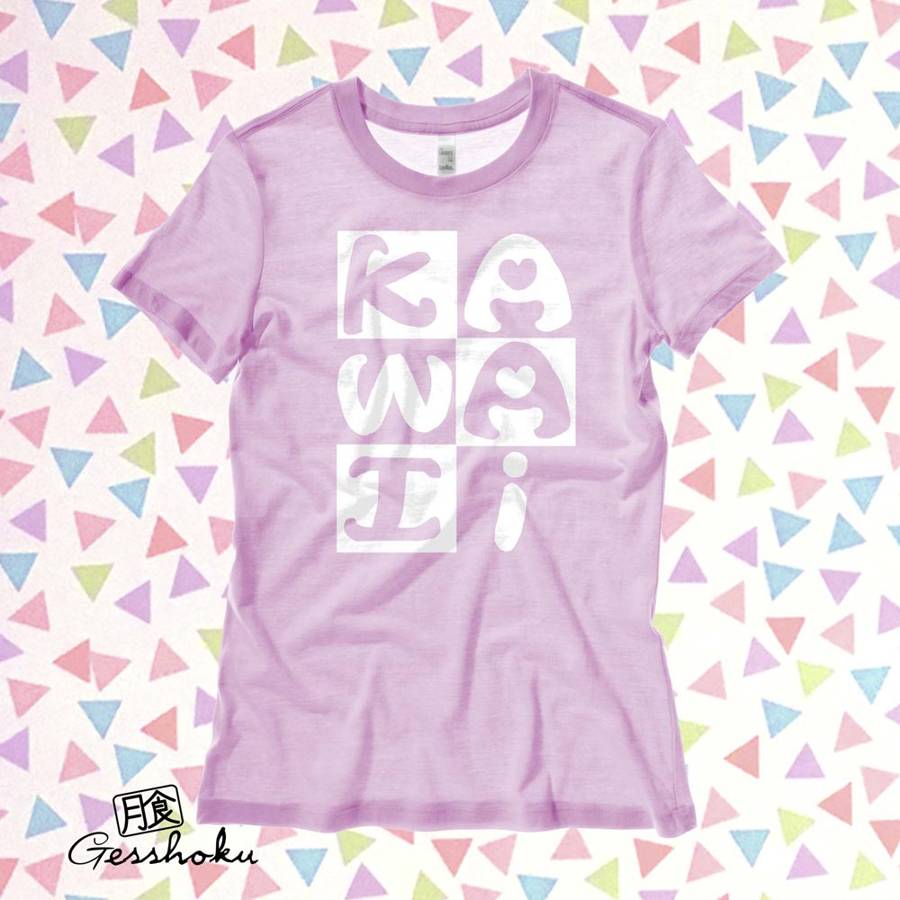 Kawaii Block Ladies T-shirt - Lilac