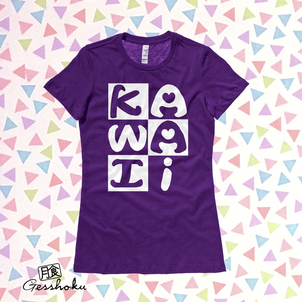 Kawaii Block Ladies T-shirt - Purple