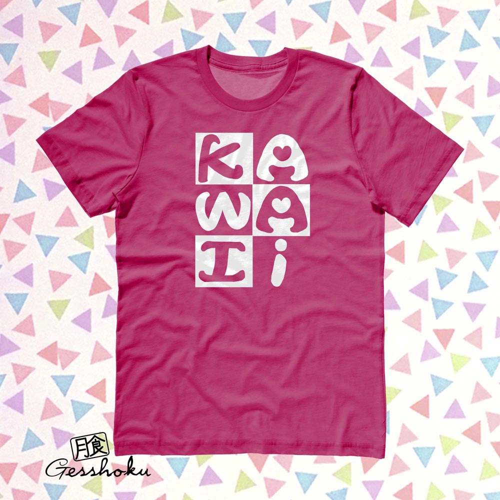 Kawaii Block T-shirt - Hot Pink