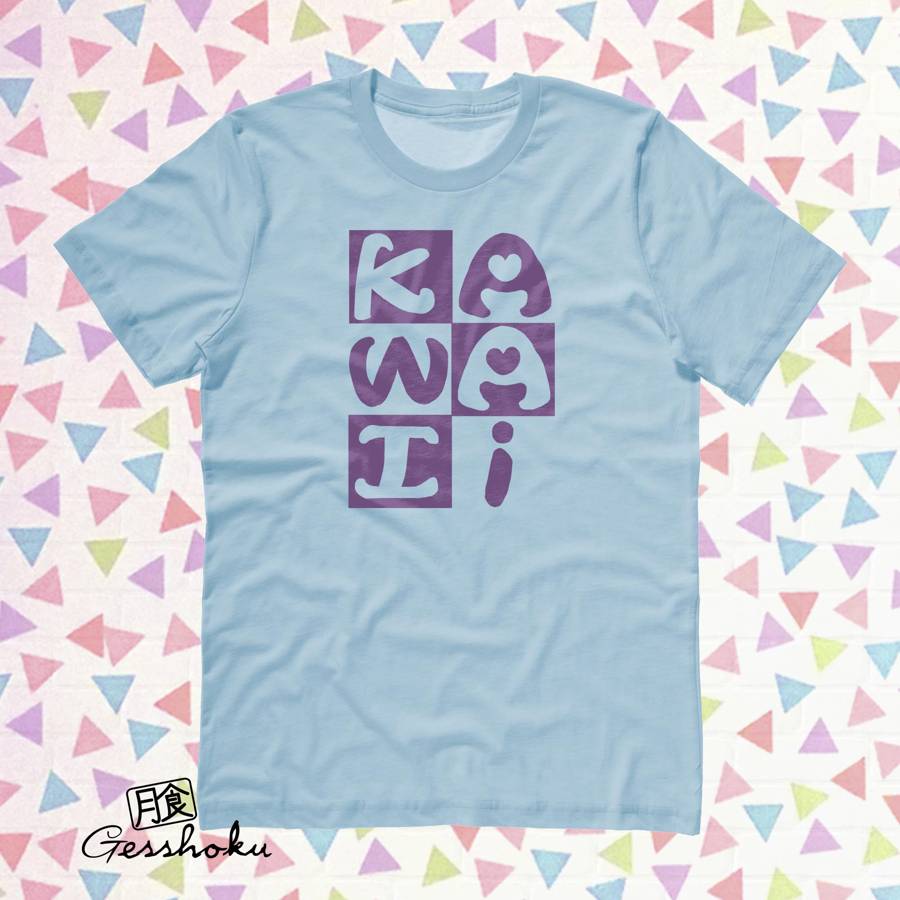 Kawaii Block T-shirt - Light Blue