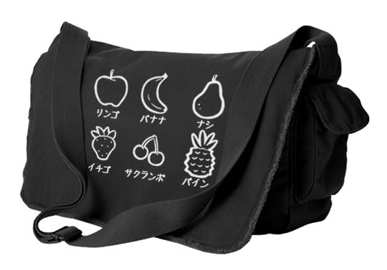 Fruits Party Messenger Bag - Black