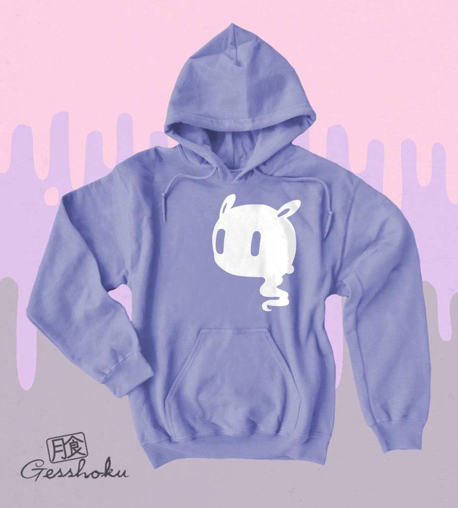 Kawaii Ghost Pullover Hoodie - Violet