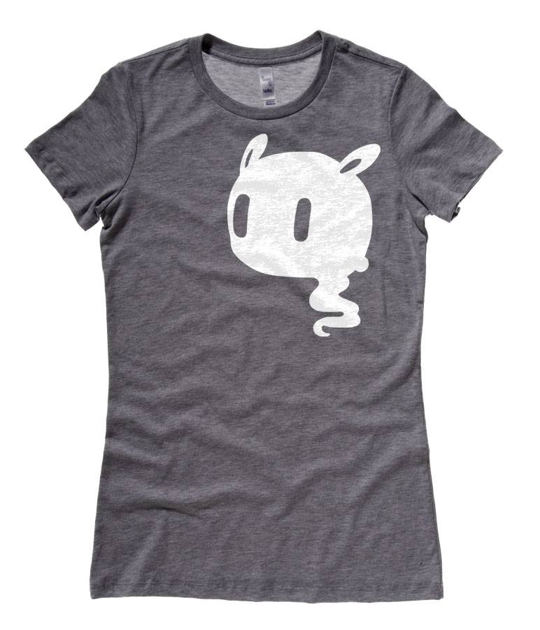 Kawaii Ghost Ladies T-shirt - Charcoal Grey