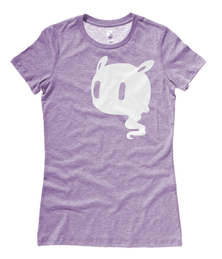 Kawaii Ghost Ladies T-shirt - Heather Purple