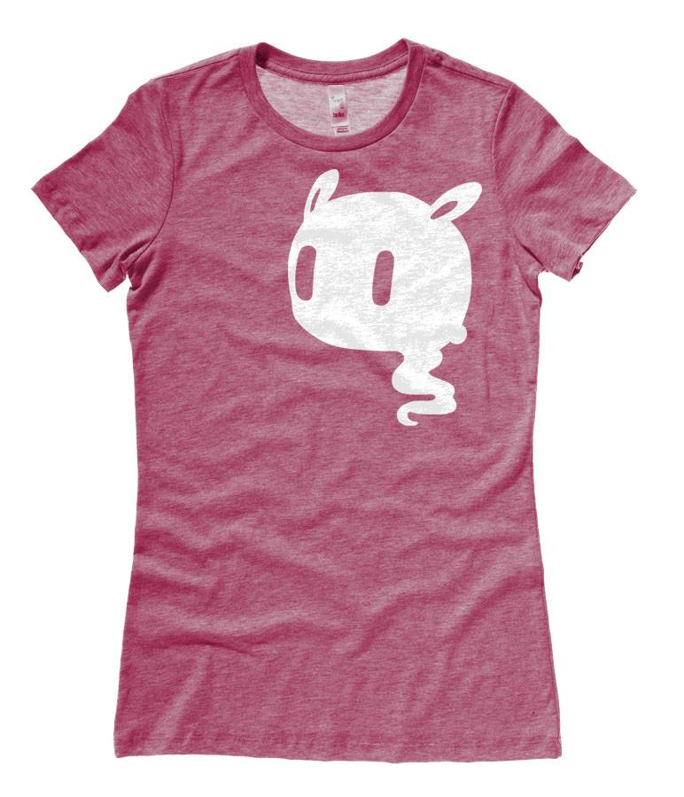 Kawaii Ghost Ladies T-shirt - Heather Raspberry