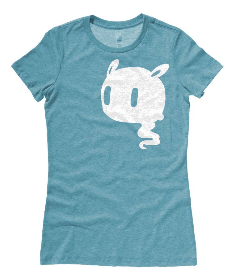 Kawaii Ghost Ladies T-shirt - Heather Teal