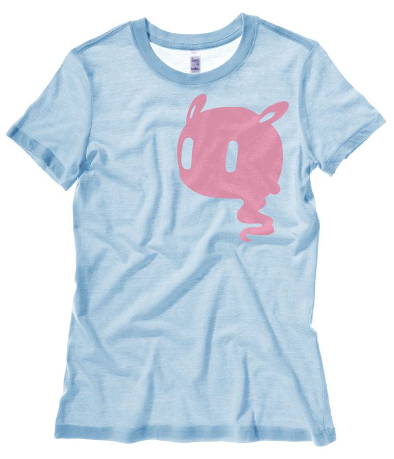 Kawaii Ghost Ladies T-shirt - Light Blue