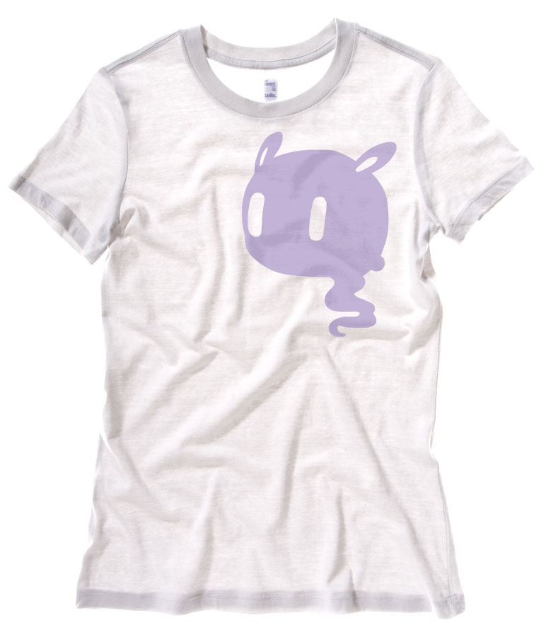 Kawaii Ghost Ladies T-shirt - White