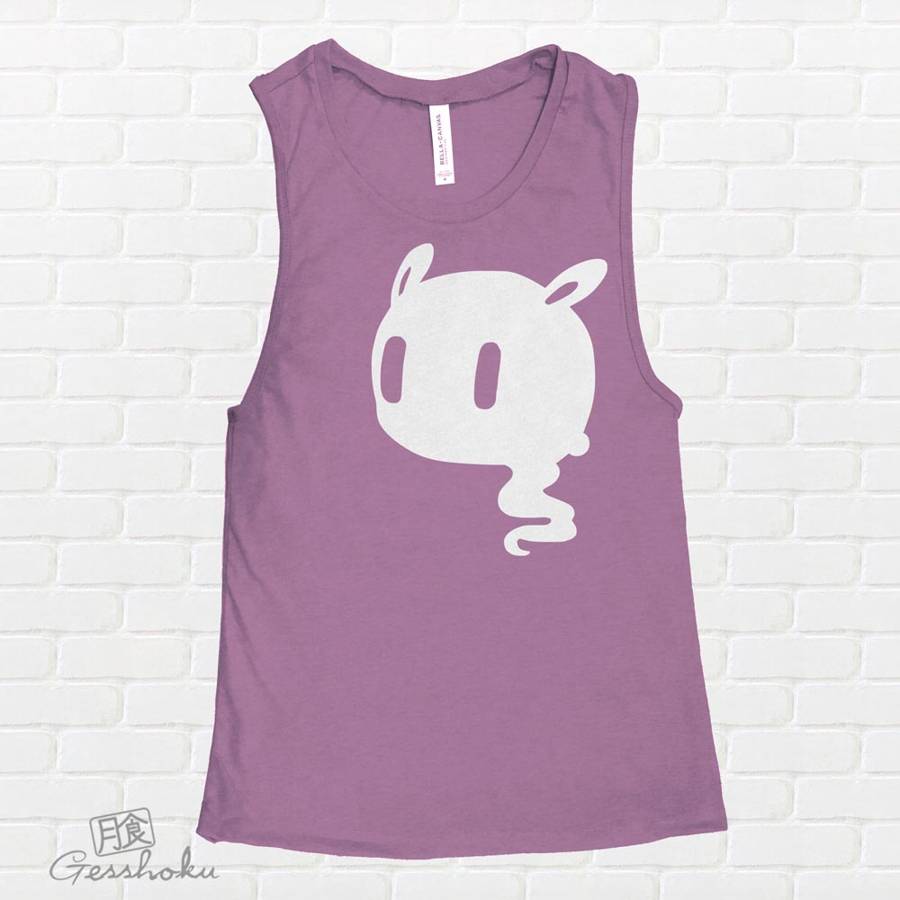 Kawaii Ghost Sleeveless Tank Top - Purple