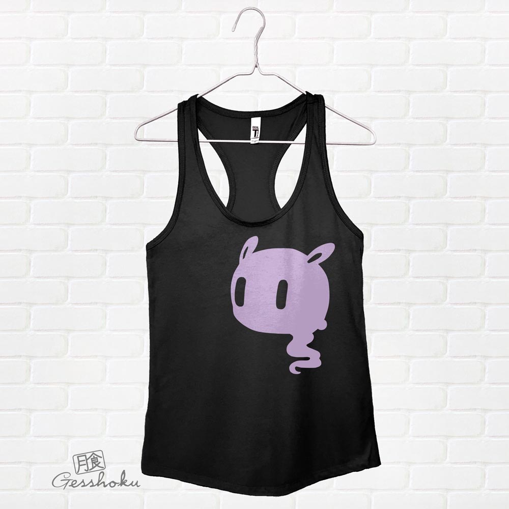 Kawaii Ghost Creepy Cute Flowy Tank Top - Black/Purple