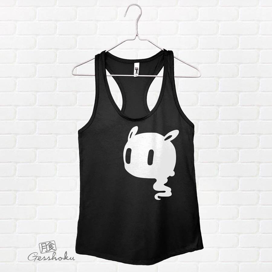 Kawaii Ghost Creepy Cute Flowy Tank Top - Black/White