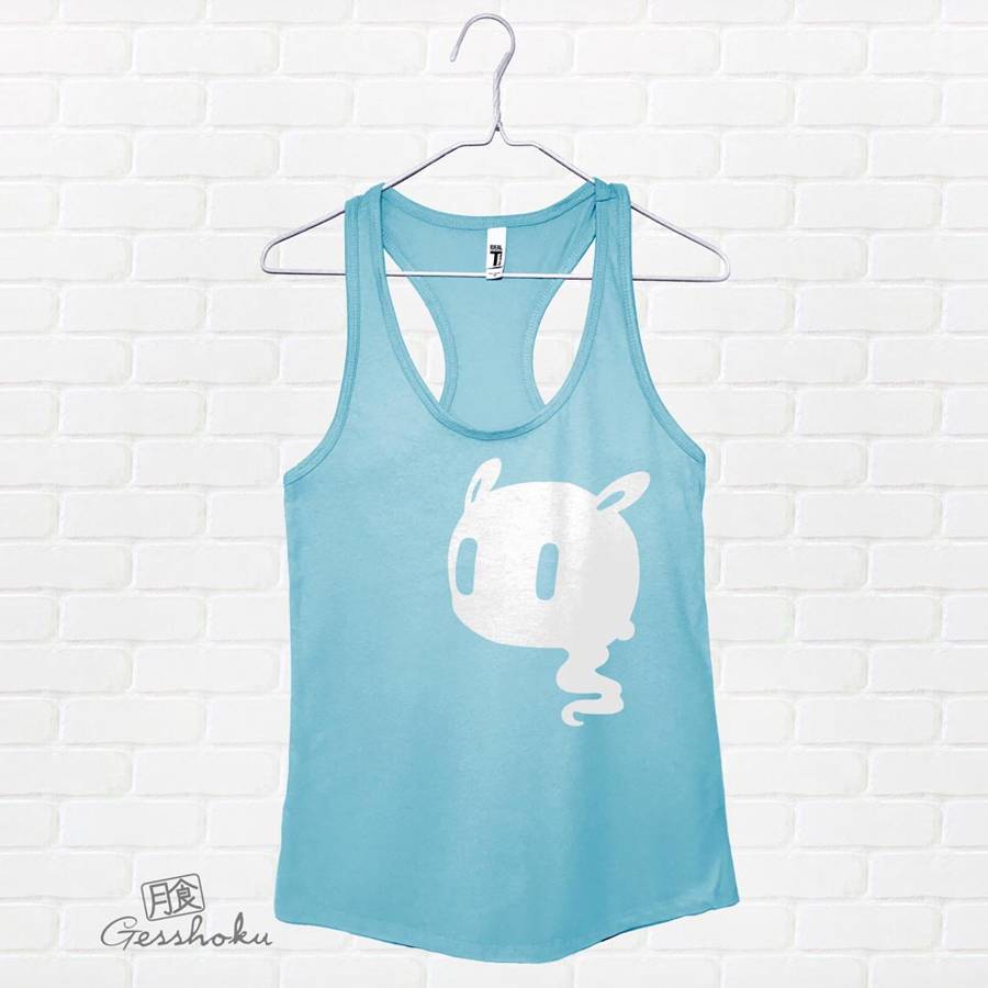 Kawaii Ghost Creepy Cute Flowy Tank Top - Light Blue