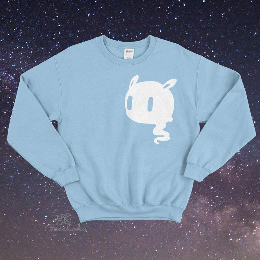 Kawaii Ghost Crewneck Sweatshirt - Light Blue