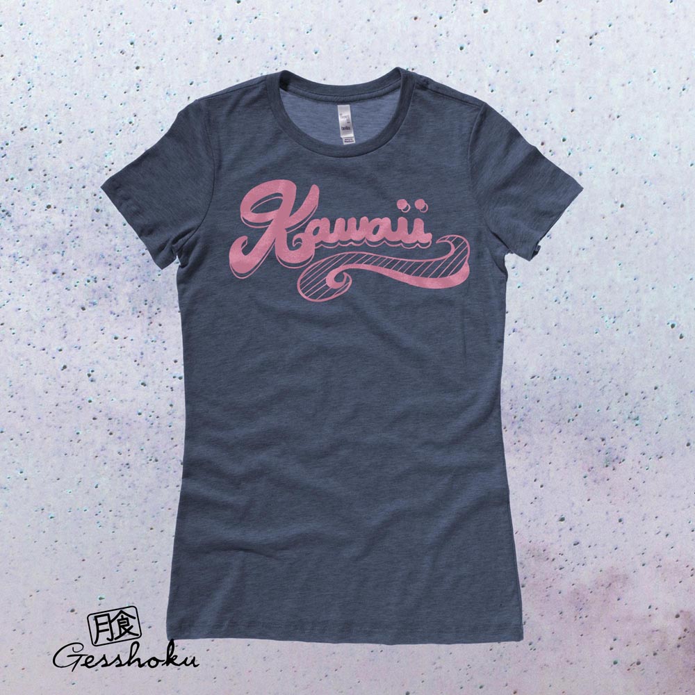 Kawaii Retro Ladies T-shirt - Heather Navy