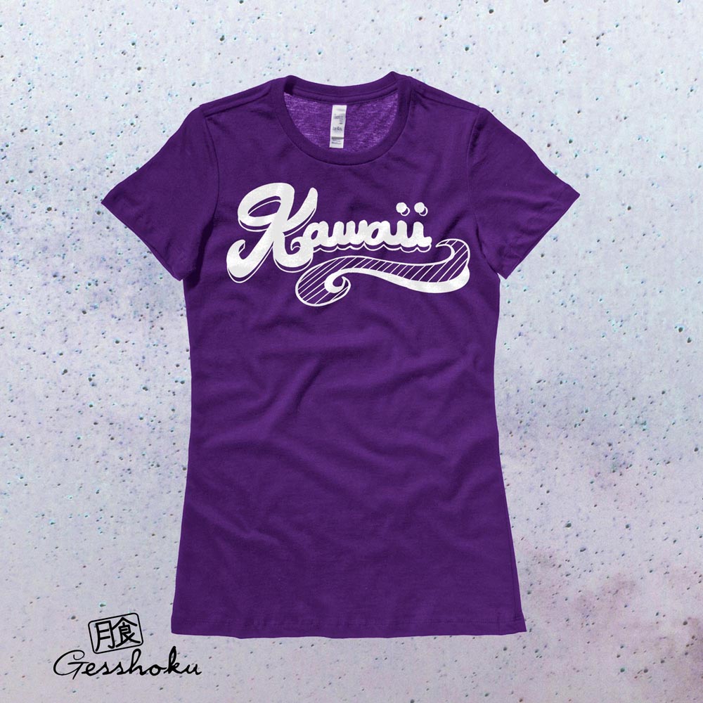 Kawaii Retro Ladies T-shirt - Purple